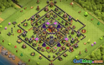 town hall 10, trophy/war base layout #36122