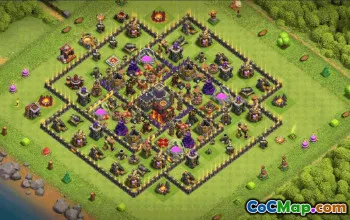town hall 10, trophy/war base layout #36127
