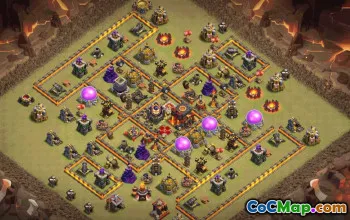town hall 10, trophy/war base layout #36737
