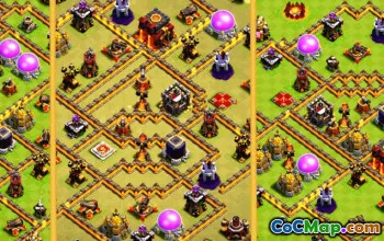 town hall 10, trophy/war base layout #37116