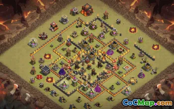 town hall 10, trophy/war base layout #37209