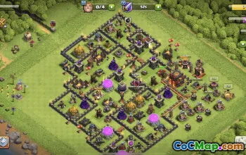town hall 10, trophy/war base layout #37311