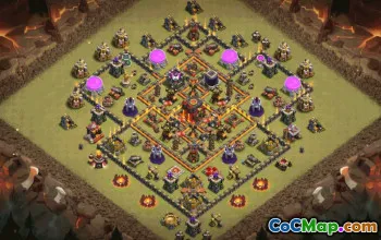 town hall 10, trophy/war base layout #37720
