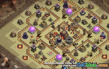 town hall 10, trophy/war base layout #37725