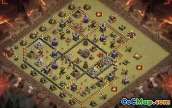 town hall 10, trophy/war base layout #38262