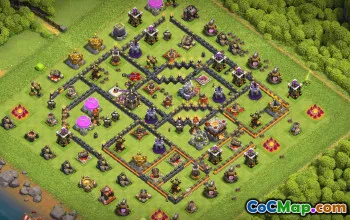 town hall 10, trophy/war base layout #38499