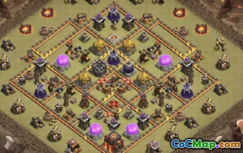 town hall 10, trophy/war base layout #38691