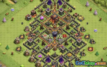 town hall 10, trophy/war base layout #38831