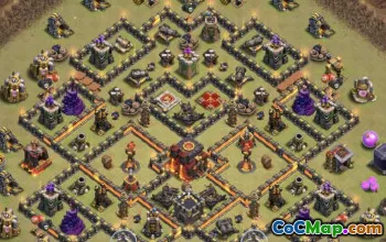 town hall 10, trophy/war base layout #38832
