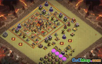 town hall 10, trophy/war base layout #39014