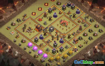 town hall 10, trophy/war base layout #39157