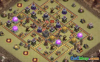 town hall 10, trophy/war base layout #39260