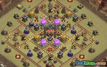town hall 10, trophy/war base layout #39264