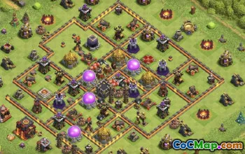 town hall 10, trophy/war base layout #39601