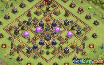 town hall 10, trophy/war base layout #39603