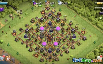 town hall 10, trophy/war base layout #40172