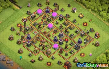 town hall 10, trophy/war base layout #40203