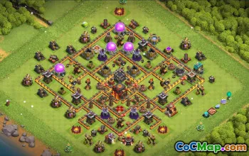 town hall 10, trophy/war base layout #40307