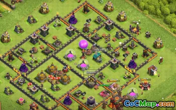 town hall 10, trophy/war base layout #40311