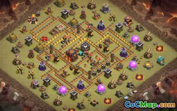 town hall 10, trophy/war base layout #40326