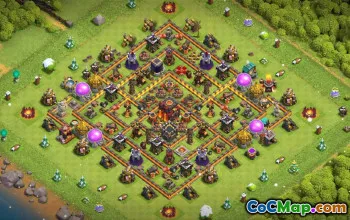 town hall 10, trophy/war base layout #40787