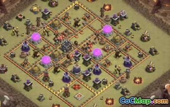 town hall 10, trophy/war base layout #41259