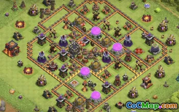 town hall 10, trophy/war base layout #41300
