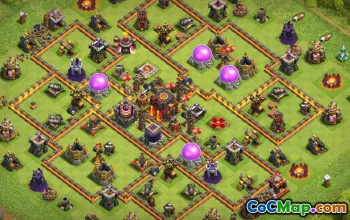 town hall 10, trophy/war base layout #41311