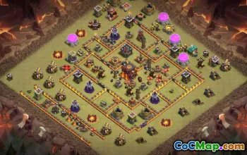 town hall 10, trophy/war base layout #42537