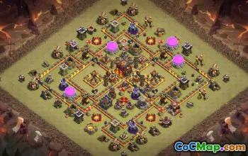 town hall 10, trophy/war base layout #42540