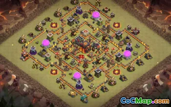 town hall 10, trophy/war base layout #42541