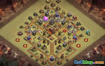 town hall 10, trophy/war base layout #42669