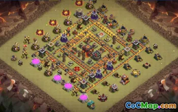 town hall 10, trophy/war base layout #42671