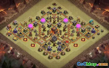 town hall 10, trophy/war base layout #42888