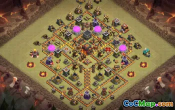 town hall 10, trophy/war base layout #42891