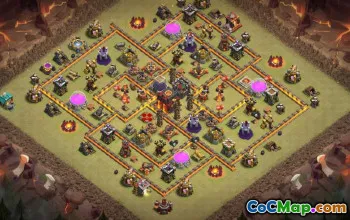 town hall 10, trophy/war base layout #43034