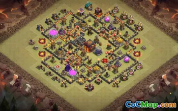 town hall 10, trophy/war base layout #43410