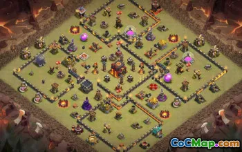 town hall 10, trophy/war base layout #43874