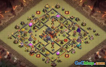 town hall 10, trophy/war base layout #43875