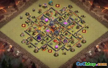 town hall 10, trophy/war base layout #43876