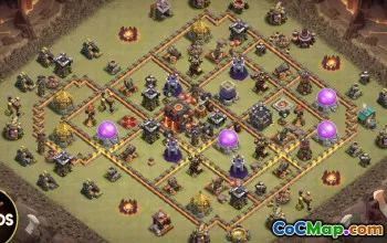 town hall 10, trophy/war base layout #46840