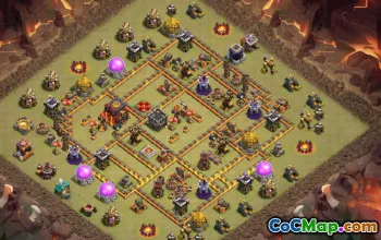 town hall 10, trophy/war base layout #46843