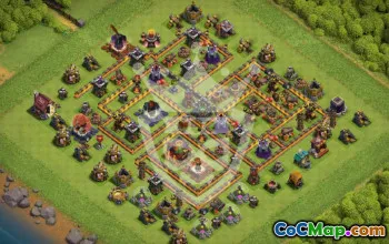 town hall 10, trophy/war base layout #48480