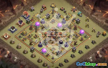 town hall 10, trophy/war base layout #48662