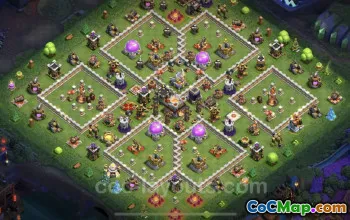 TH11 Farming Base: Anti-Air Hybrid Design & Link - COC #25248