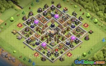 TH11 Farming Base Link | Anti 3 Stars Hybrid Design - COC #20424