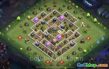TH11 Farming Base Link | Anti 3 Stars Hybrid Design COC #25325