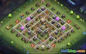 TH11 Farming Base Link - Anti 3 Stars Hybrid Layout #25330
