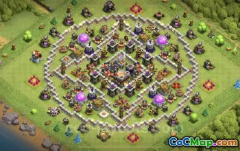 TH11 Farming Base Link - Clash of Clans Hybrid Design #25341