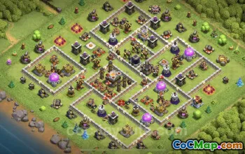 TH11 Farming Base with Link - Anti Air & Electro Dragon #25301